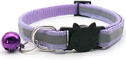 Coleira para Gato Refletiva com Fecho de Segurança Regulável (LILÁS)