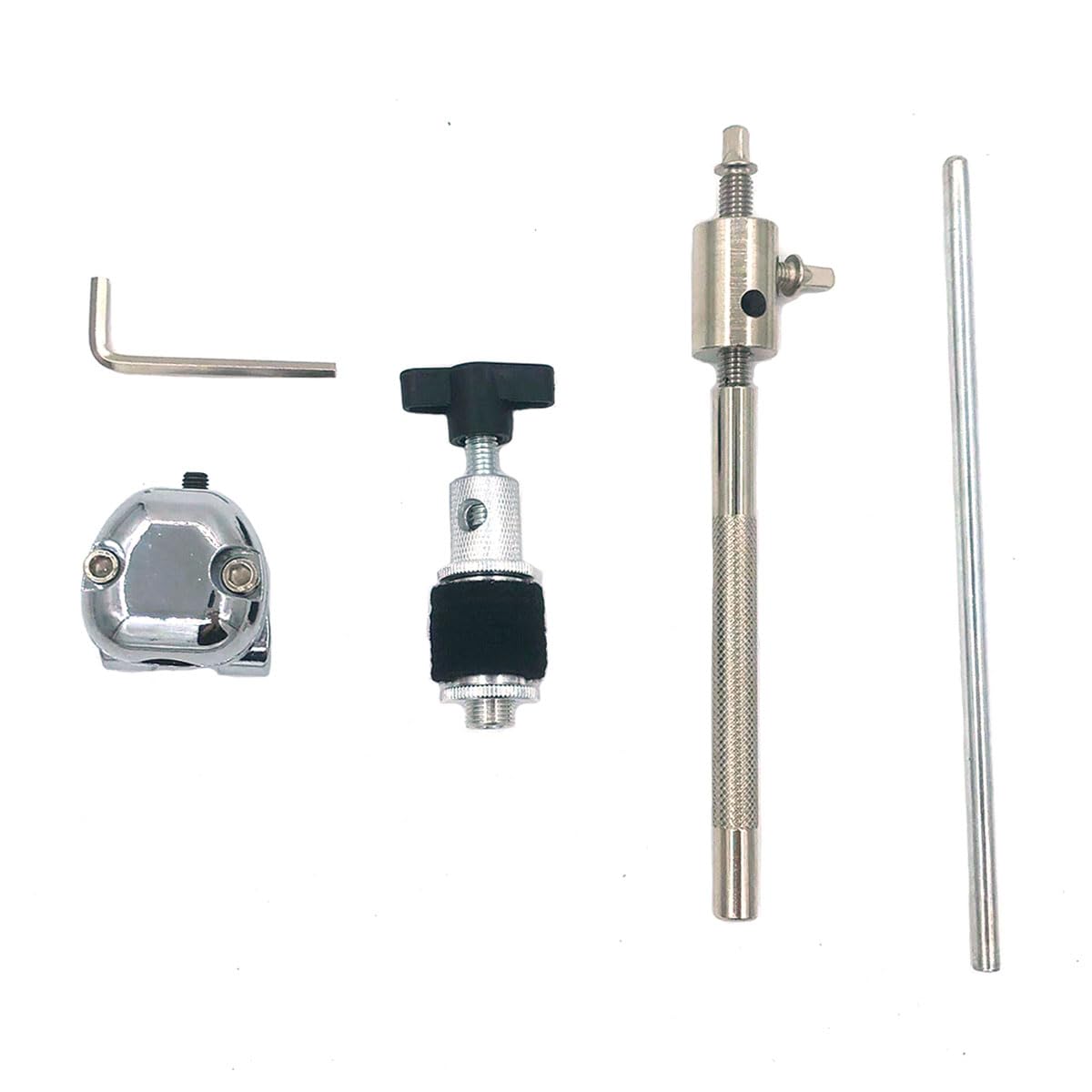 Cymbal Hi-Hat Tamburin Percussion Zubehör Mount Arm Montage L-Rod mit Bass Drum Hoop Clamp für Snare Drum Effekt