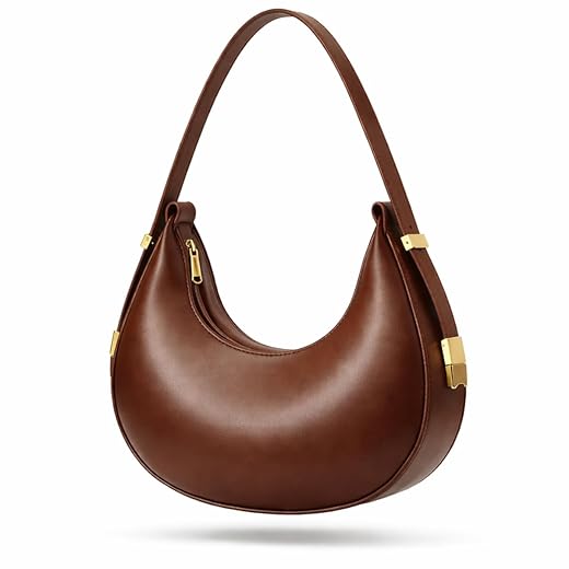 Bolsa Feminina Meia Lua Preta Couro Sintético Leve Clássica Versátil Alça Ajustável Zíper
