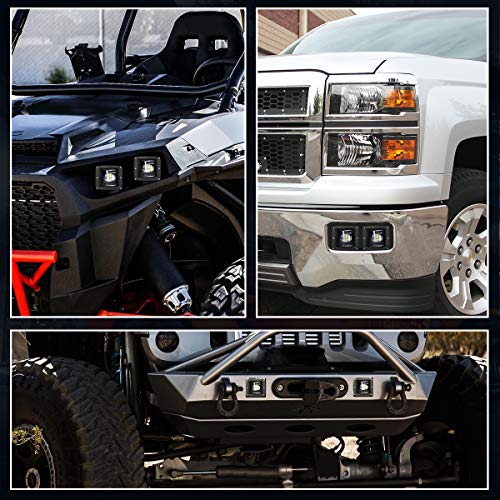 Swatow Industries 2PCS 3 Inch SAE Compliant Fog Lights DOT Approved Driving Lights LED Cubes Square LED Pod Lights for Truck SUV ATV UTV Boat Motorcycle