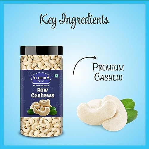 Image of Aldeira Whole Raw Cashews | 500 Gram Jar | Kaju Nuts | Plant Based Protein | Gluten-Free | Nutty Flavor | Healthy Snack | Rich Delicious Taste