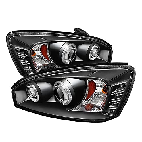 [For 2004-2007 Chevy Malibu & Classic Model] LED Halo Ring Black Projector Headlight Headlamp Assembly, Driver & Passenger Side