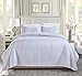 Chezmoi Collection 3-Piece Solid Modern Quilted Bedspread Coverlet Set (King, White)