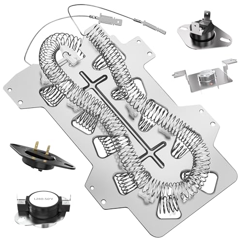 2026 Upgraded DC47-00019A Dryer Heating Element DC96-00887A DC47-00016A DC47-00018A DC32-00007A Thermal Fuse Fit for Samsung Dryer Replaces DVE50R5200W/A3 DV40J3000EW/A2 DV42H5000EW/A3 DV45H7000EW/A2
