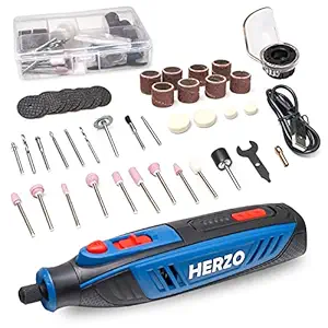 HERZO Cordless Rotary Tool 4V, USB Charging Rotary Tool kit for cutting,sanding,drilling,polishing