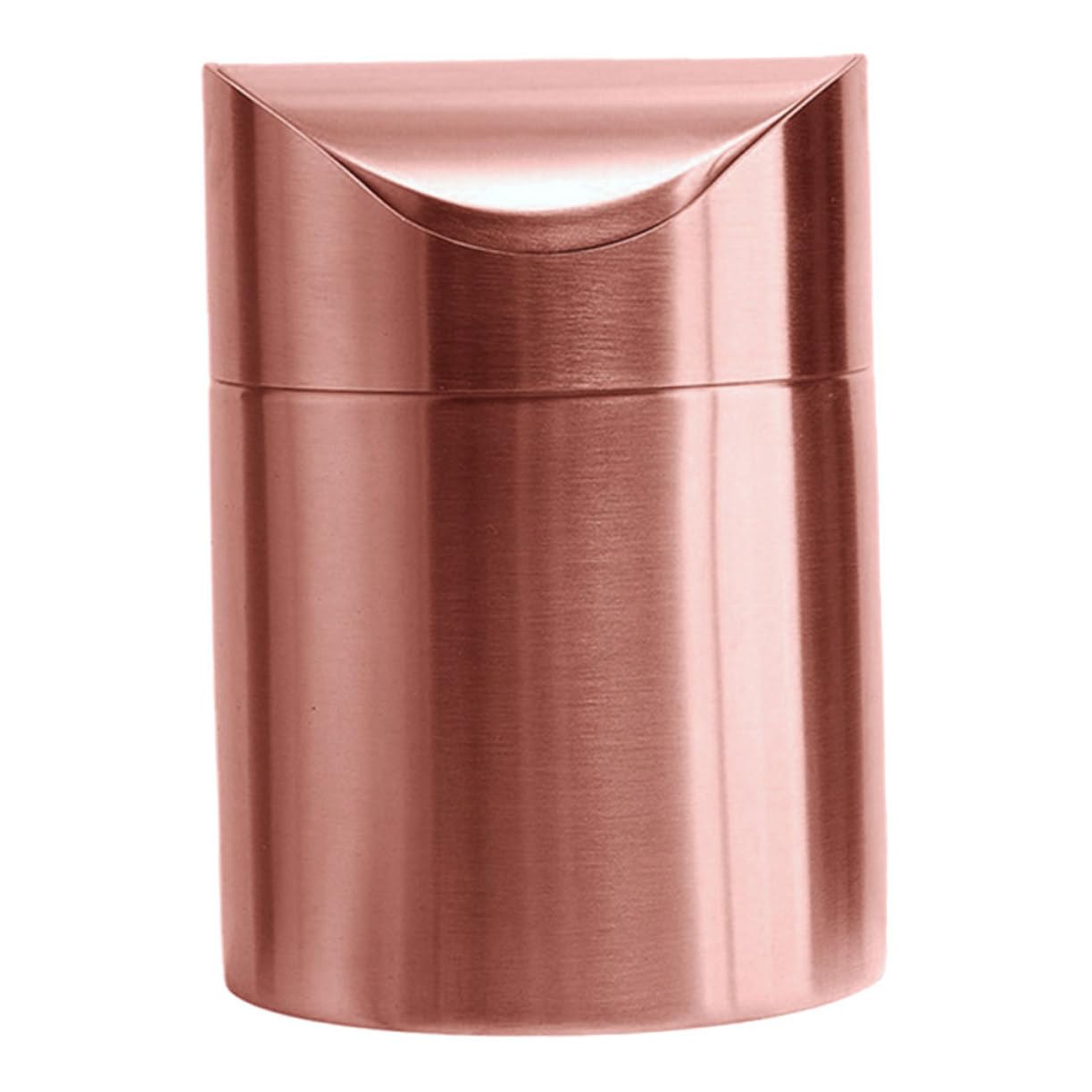 Levemolo Mini Cestino Scrivania in Acciaio con Piccolo Bidone Multifunzione per Bagno e Auto Compatto e Colore Oro Rosa