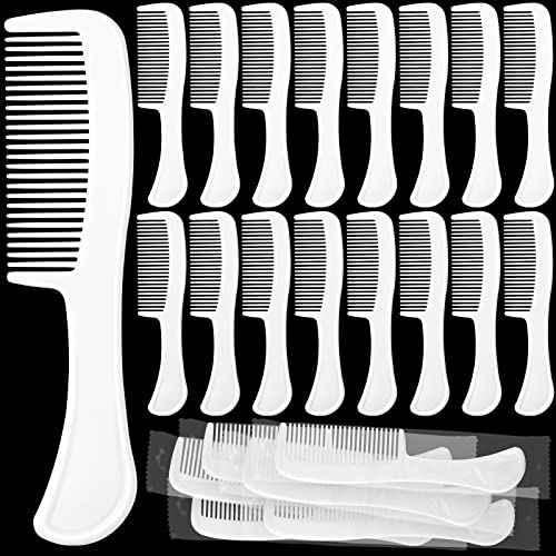 JUNENTER 100個入り 個包装 5.9インチ ロングハンドル 使い捨て プラスチック 旅行用ヘアコーム ホテル シェルター ホームレス 慈善団体 教会 介護施設 ケア用品