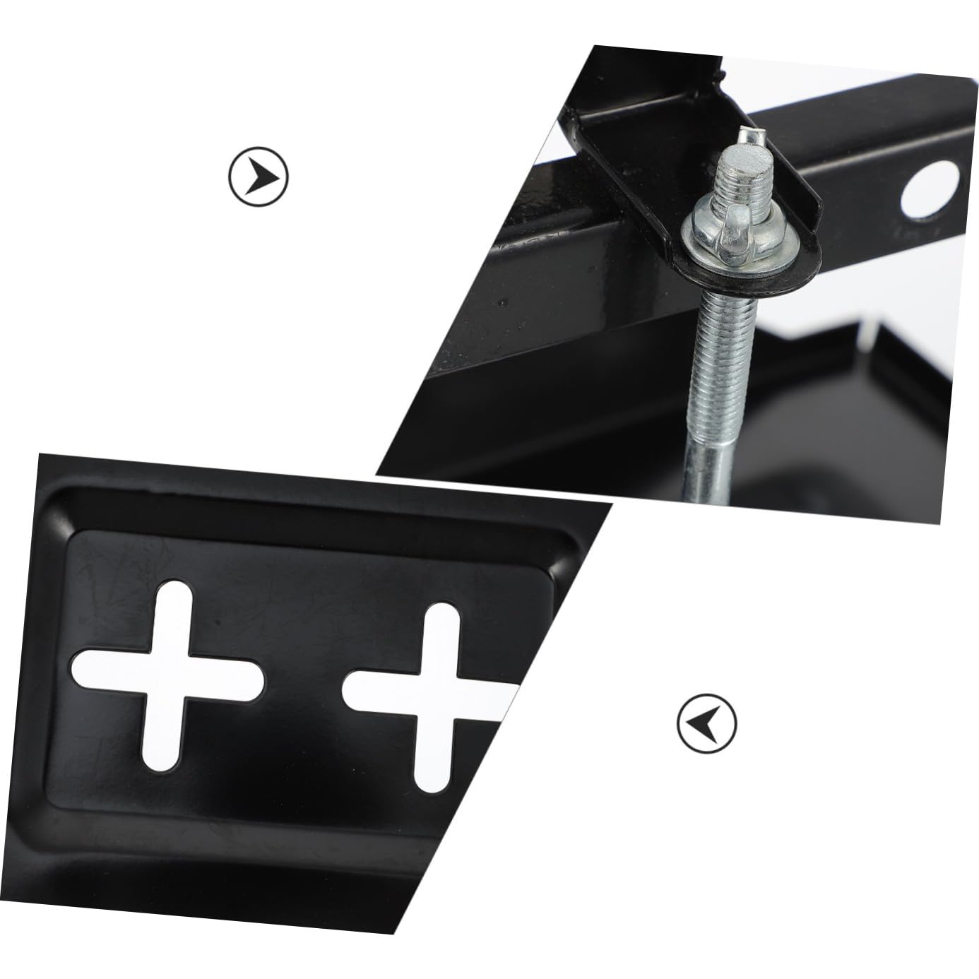 Fer Noir Support de Batterie de Voiture 1 Set, Fixation