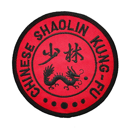 Cute-Patch Chinese Shaolin Kung-fu Red Symbol Embroidered Iron on sew on Patch Martial Arts Accessories Applique
