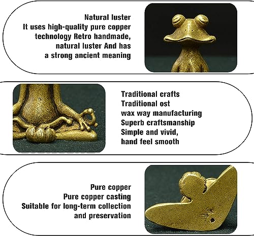 Norhogo Yoga-Frosch, Metall Meditierende Statue, Desktop Garten-Frosch lustig für Dekoration innen und außen
