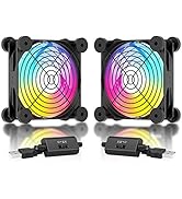 upHere Ventilateur USB 120mm Rainbow LED Silencieux Fan 5V Trois Vitesse Réglable Ventilateur de ...