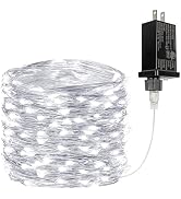 33Ft 100LED Fairy Lights Plug in, Waterproof String Lights Outdoor & Indoor 8 Modes with Timer, C...