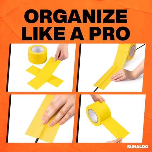 Image of Gaffers Tape Heavy Duty, Easy to Rip, Residue-Free Professional Grade Floor Tape for Electrical Cords, Matte Finish Non Reflective, Weather Resistant (1, Yellow, 3 inch x 30 Yards)