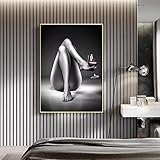  BIEMBI Póster de pared de moda para mujer Sexy, Mural de arte en lienzo, salón moderno, hogar, dormitorio, baño, belleza estética, cuadros de pared, impresiones de 30x50cm sin marco