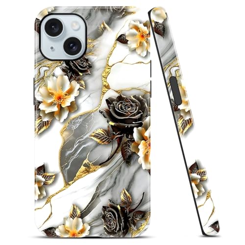 Coque iPhone 15 marbre doré : le cadeau élégant pour filles et garçons