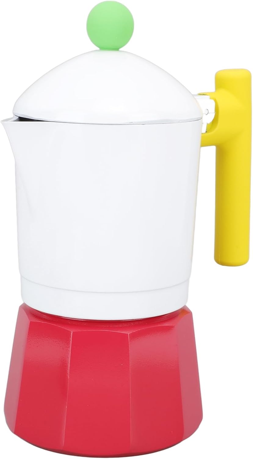 Headerbs Stove Coffee Maker Aluminium Alloy Italian Coffee Percolator Stovetop Maker for Home Office Travel Italian Coffee Percolator (Red)