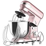 Oppsbuy 6.5L Stand Mixer, Pink Electric Food Mixer, 6-Speed Food Processor, Kitchen Machine with Dough Hook, Whisk & Beater | 1400W Updated
