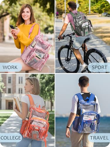 Image of Clear Backpack for School, Heavy Duty Transparent Bookbag
