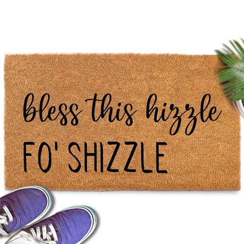 Image of GXGXZZZ Funny Coir Doormat Bless This Hizzle Fo