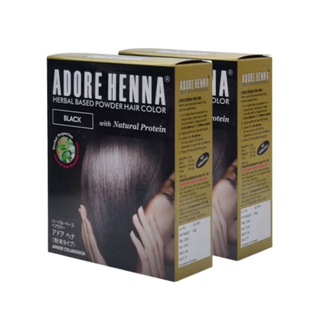 Black Hair Color with Natural Protein – Japanese Rich Powder, Herbal Ammonia-Free Long-Lasting Extra Care Hair Color – 60g x 2-picture-17