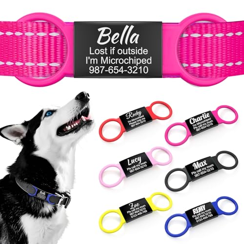 Silenziose Medagliette per Cane Personalizzate - Targhetta Cani con Incisione, Medagliette Elastiche in Silicone per Cani e Gatti, Diversi Collari per Animali di Taglia Grande, Media e Piccola