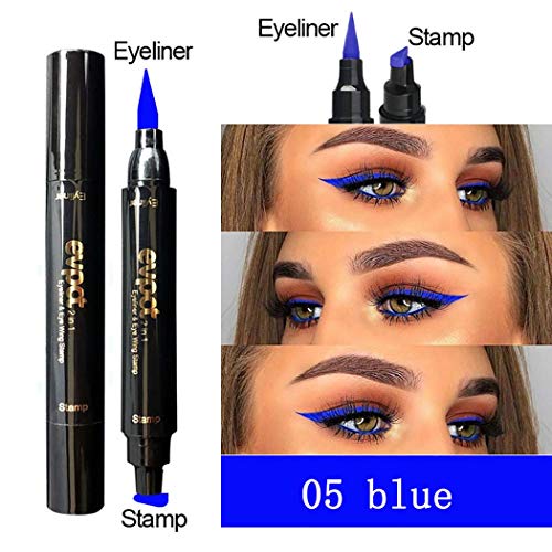 Edanta Matte Eyeliner Stamp Highly Pigmented Eye Liner Waterproof Sweatproof Eyeliners Long Lasting Sparkling Eyes Makeup For Party Cosplay Prom Pack Of 1 (Z-Blue) #TOP1