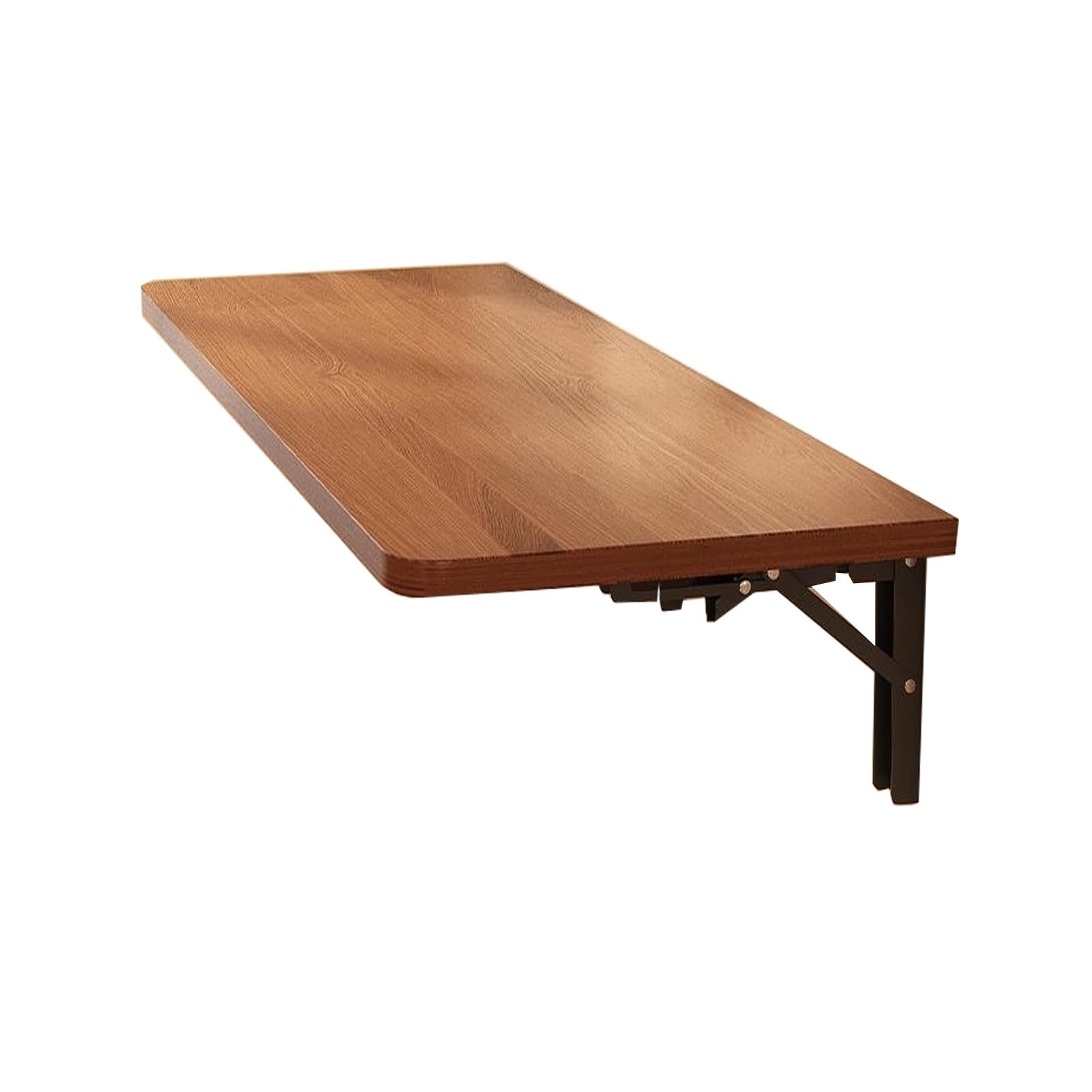 Kompaktowe składane biurko naścienne do laptopa, jadalni, gabinetu i kuchni – wszechstronny stół o wymiarach 100 x 30 cm w wykończeniu orzechowym na balkon, do sypialni i łazienki.