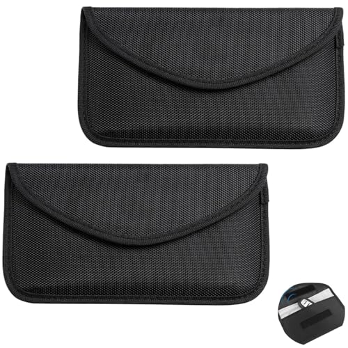 Ji liangli 2 Pochettes Anti-Signal Blocage,Housse de Protection Contre Le Traçage,Les Ondes et Le Piratage pour Téléphone Portable et Clé de Voiture,Bloque...