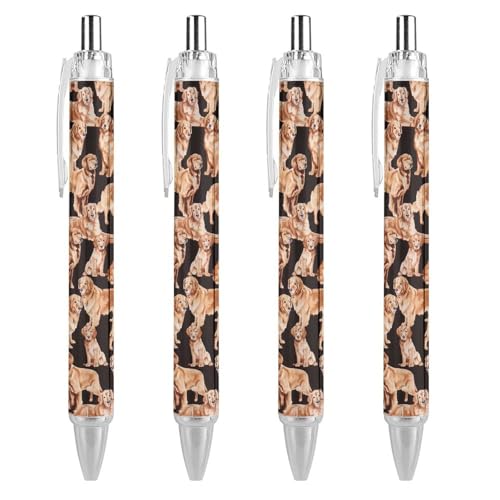Stylos billes noirs rétractables 0,5 mm Golden Retriever : écriture sans bavure