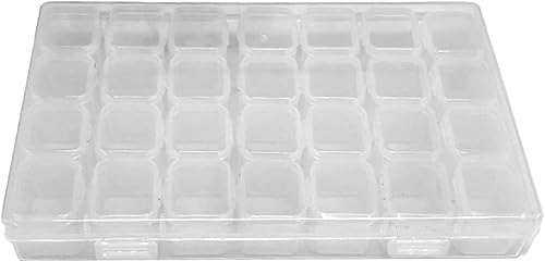 Miniatura 3 de Estuche organizador de plástico con 28 ranuras, transparente, decoración de accesorios de arte de uñas, caja organizadora de almacenamiento de