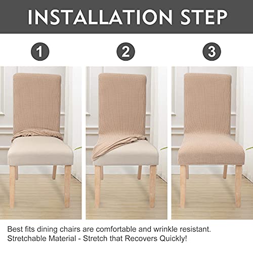Life Magic Chair Covers For Dining Room Set Of 4 Khaki Stretch Slipcovers Parsons Chairs Covers Kitchen Chair Covers #TOP3