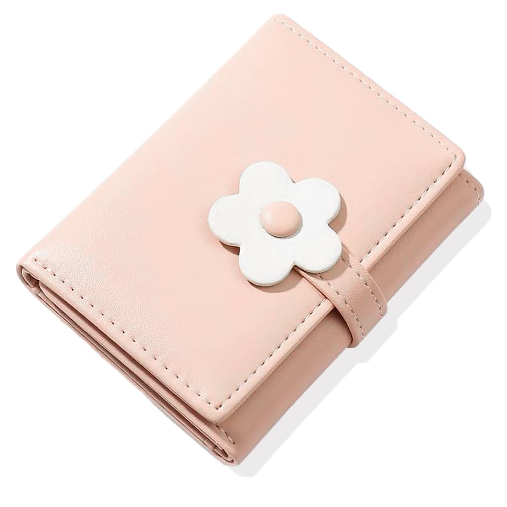 Girls Wallet Women Wallet Pu Leather Card Holder Girls Wallet Cute Flower Snap Button Wallet with Lovely Heart Shaped Photo Window Gift Wallet for Girls Christmas Gift, Pink-image-14