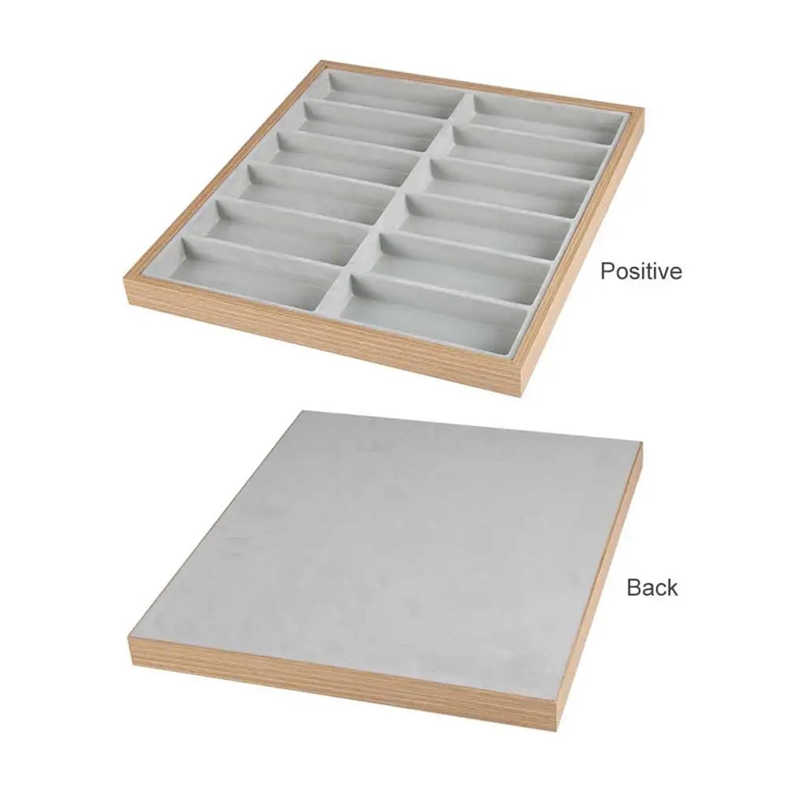 Organizador para Gafas De Sol Estante de Almacenamiento de Madera for Gafas, Bandeja de exhibición for Gafas de Sol, Caja organizadora for Almacenamiento, 12 Rejillas(Grey Inner)