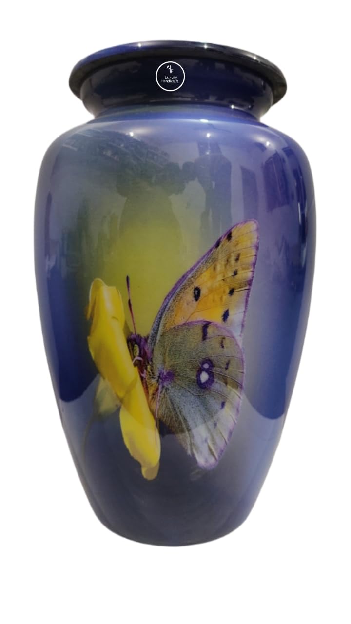 Butterfly Urn - Beautiful Cremation Urns Large Butterfly Design Cremation urn Enthusiasts Memorial Large Human Ashes up to 200 lbs with Velvet Bag Cat, Dog, animal by A-F Luxury Handicraft