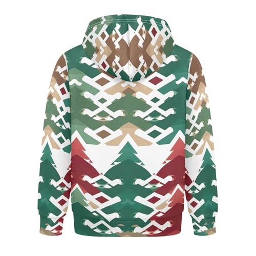Kids Hoodies Sweaters Christmas Xmas Trees Hooded Sweatshirts with Big Pockets for Boys Girls B04003122