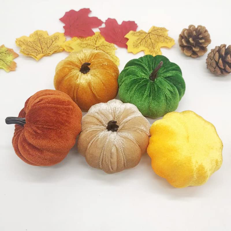 Citrouilles Artificielles En Velours - Lot De 10 - Décoration Automne Et Halloween