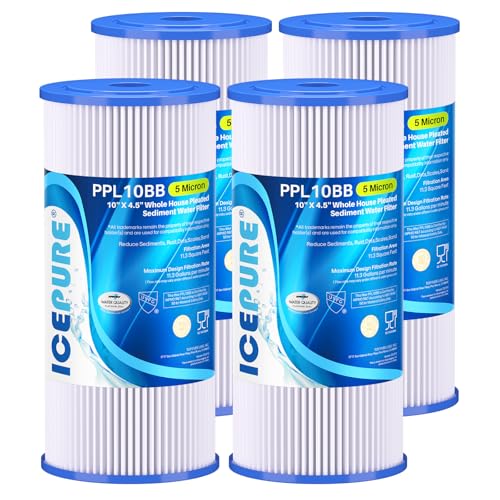 ICEPURE 5 Micron 10' x 4.5' Whole House Sediment Pleated Water...