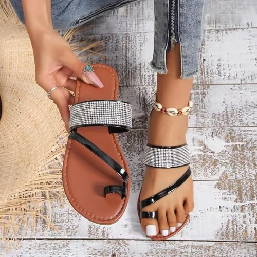 Summer women's sandals for Big Toes Bent Toes and Pain Relief,Comfortable Big Toe Foot Corrector Slippers,Clip Toe hallux valgus flip flops3