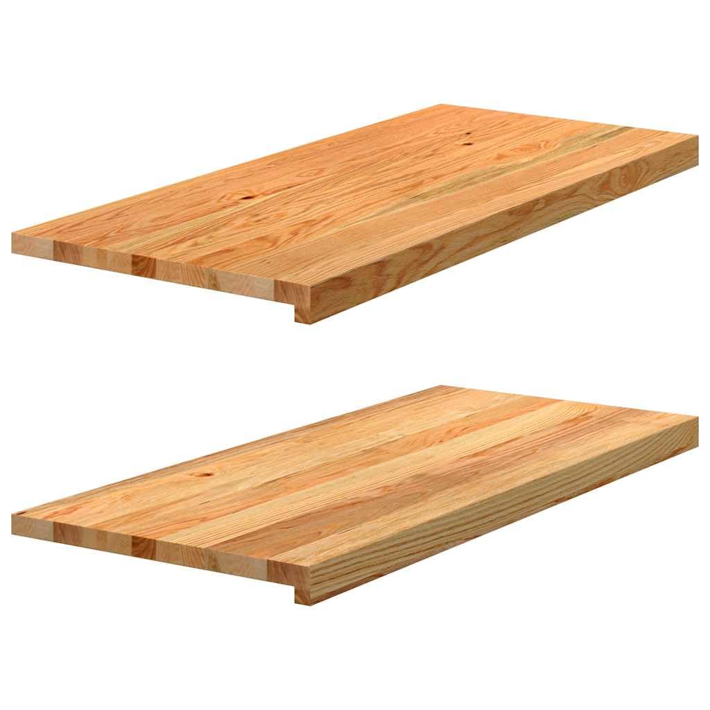 vidaXL Window Sills 2 pcs Light Brown 90x40x2 cm - Solid Oak Wooden Ledges, Display Board for Books & Decor, Custom Paintable Window Board — image 1