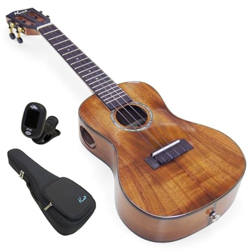 Kai Ukulele カイ ウクレレ KC-5000R コンサート チューナー付 アカシアコアオール単板 モニターサウンドホール搭載(台湾ブランド)(華やかな音色)(キワヤ)(u)