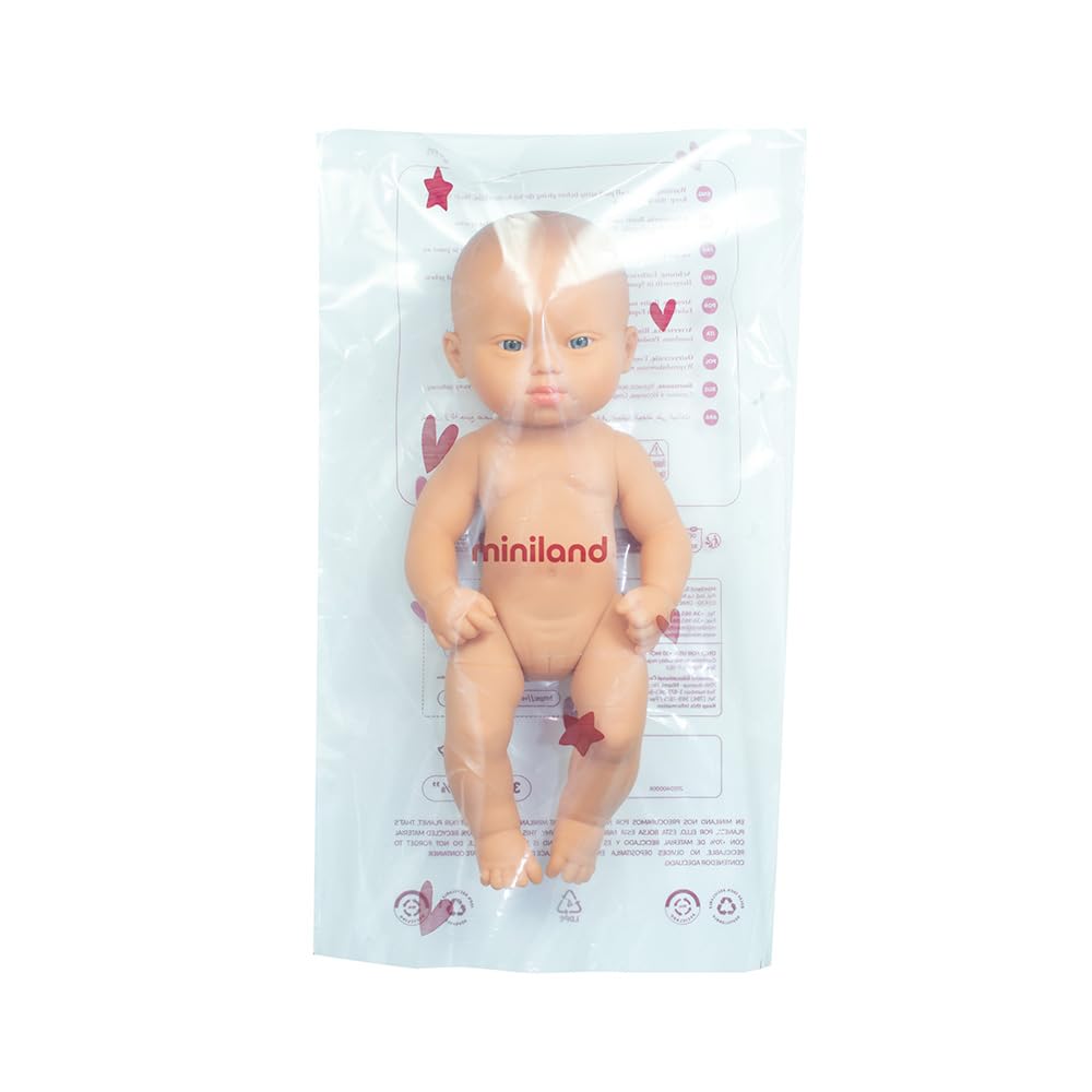 Miniland - Caucasian Baby Doll with Down Syndrome, 32 cm, Inclusive Anatomically Correct with Diverse Features, Handmade Baby Doll - Image 2