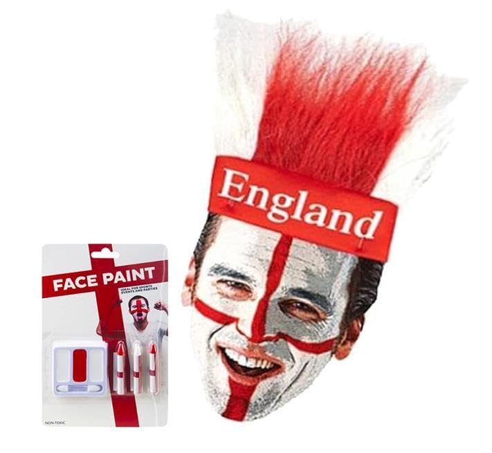 Flag of England St George Cross Football Rugby St Georges Day Supporters 5 Decoration Piece Kit, Red, White - Image 4