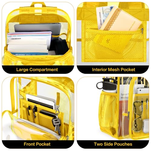 Image of PAMANO Clear Backpack Transparent Heavy Duty School PVC Bookbag See Through Bag Boys and Girls for College Work Travel Security