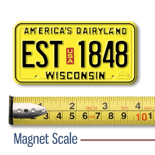 Imán decorativo placa de licencia de Wisconsin 1.9 x 3.8 in miniatura 2