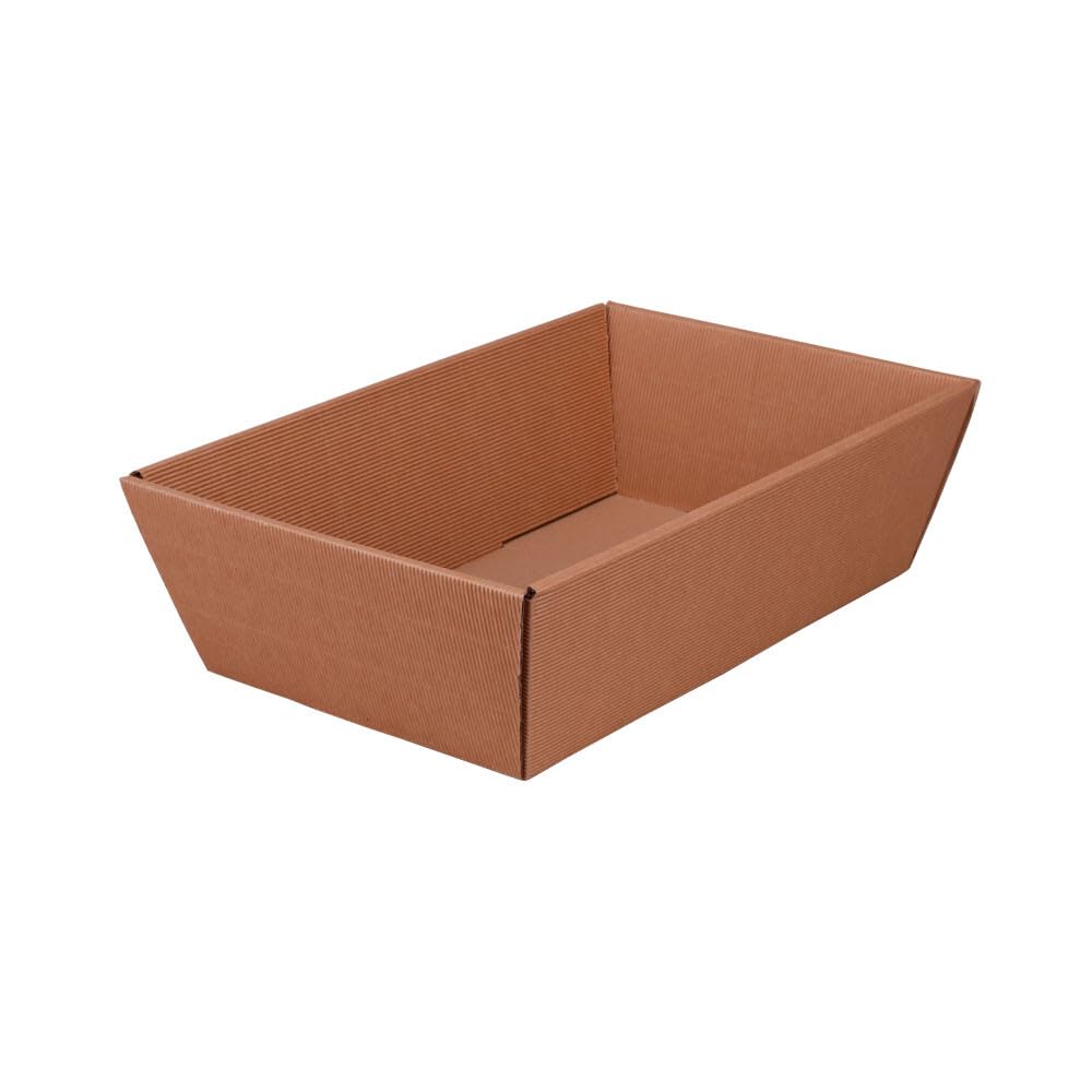 Geschenkkörbe, Präsentkörbe, Wellpappe, rechteckig, naturfarben, 33,6 x 19,6 x 11 cm, 25 Stück