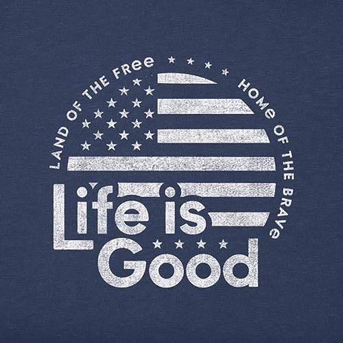 Life Is Good. Mens Crusher Tee Lig Flag Circle, Darkest Blue2