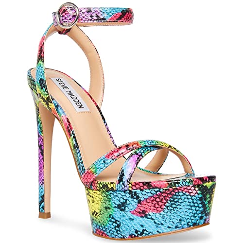 Steve Madden Marciana Damen Sandalen mit Absatz, Bright Multi, 38 EU