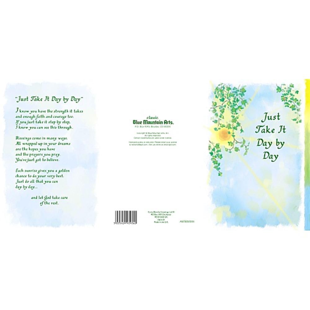 Just Take It Day by Day - A Premium Quality Card with a Lovely Verse by Blue Mountain Arts - ASTBW006, Green, 210 x 290 mm - Image 2