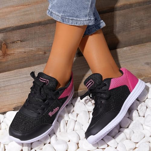 Bowling Shoes Women Orthopedic Lightweight Sneakers with Soft Soles Breathable Mesh Slip-On Athletic Shoes for Comfort Stability on Alley3