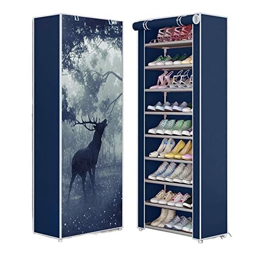 Estante para Zapatos de 10 Niveles con Tapa Antipolvo, Armario para Guardar Zapatos, Organizador para Zapatos con Capacidad para 27 Pares de Zapatos, 58 x 30 x 156 cm,Deer